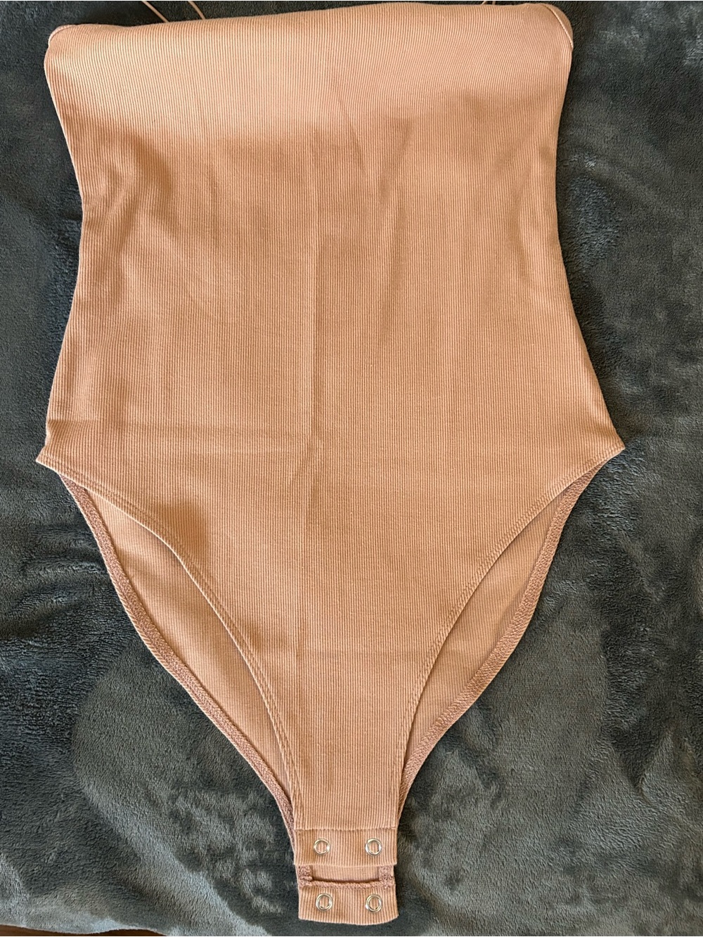 Wild Fable Ribbed Tanktop Bodysuit—Tan